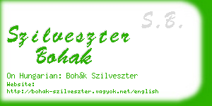 szilveszter bohak business card